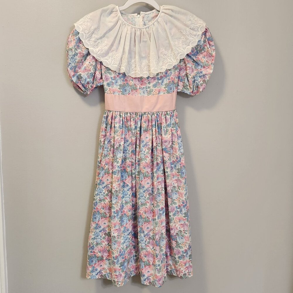 Jayne Copeland Vintage Inspired Floral Dress Girls 8 Cottagecore Classic Girly
